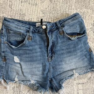 Risen Jeans High Rise Distressed Denim Shorts - Size 5/27 - GUC
